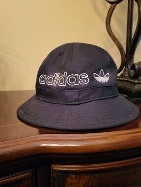 Adidas Black Bucket Hat with White Logo